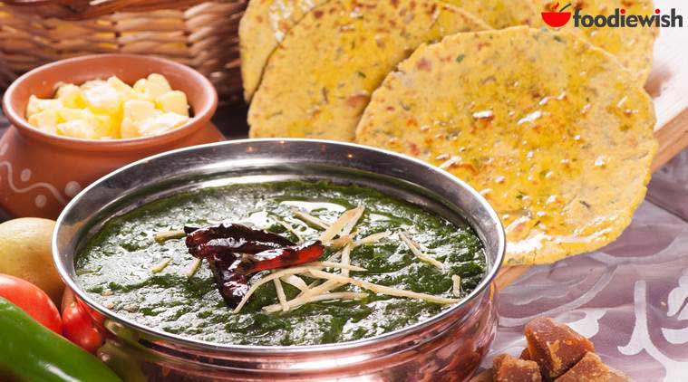 Traditional Punjabi Food makki ki roti and sarson ka saag
