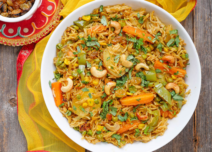 Famous Indian Vegetarian Dishes -Vegetable Biryani