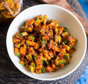Andhra Style Raw Mango Pickle Recipe